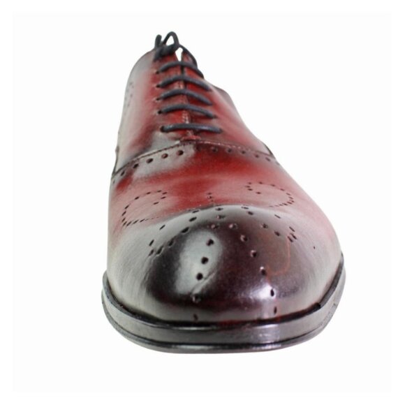 Alberto Oxford Red Italian Leather Shoes main image 5